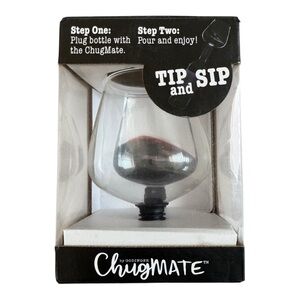 Godinger ChugMate Wine Bottle Glass –‎ Novelty Tip & Sip Attachment
